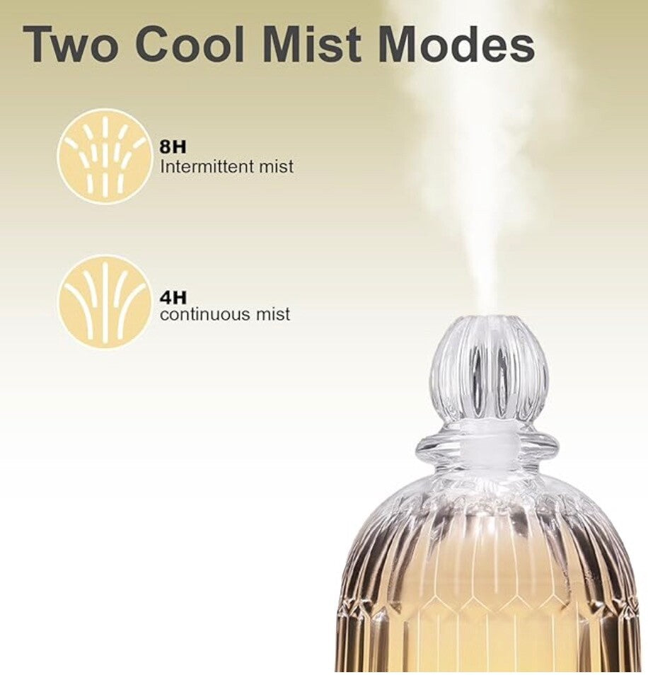 120Ml Glass Essential Oil Diffuser, Ultrasonic Aromatherapy Diffuser with Auto S