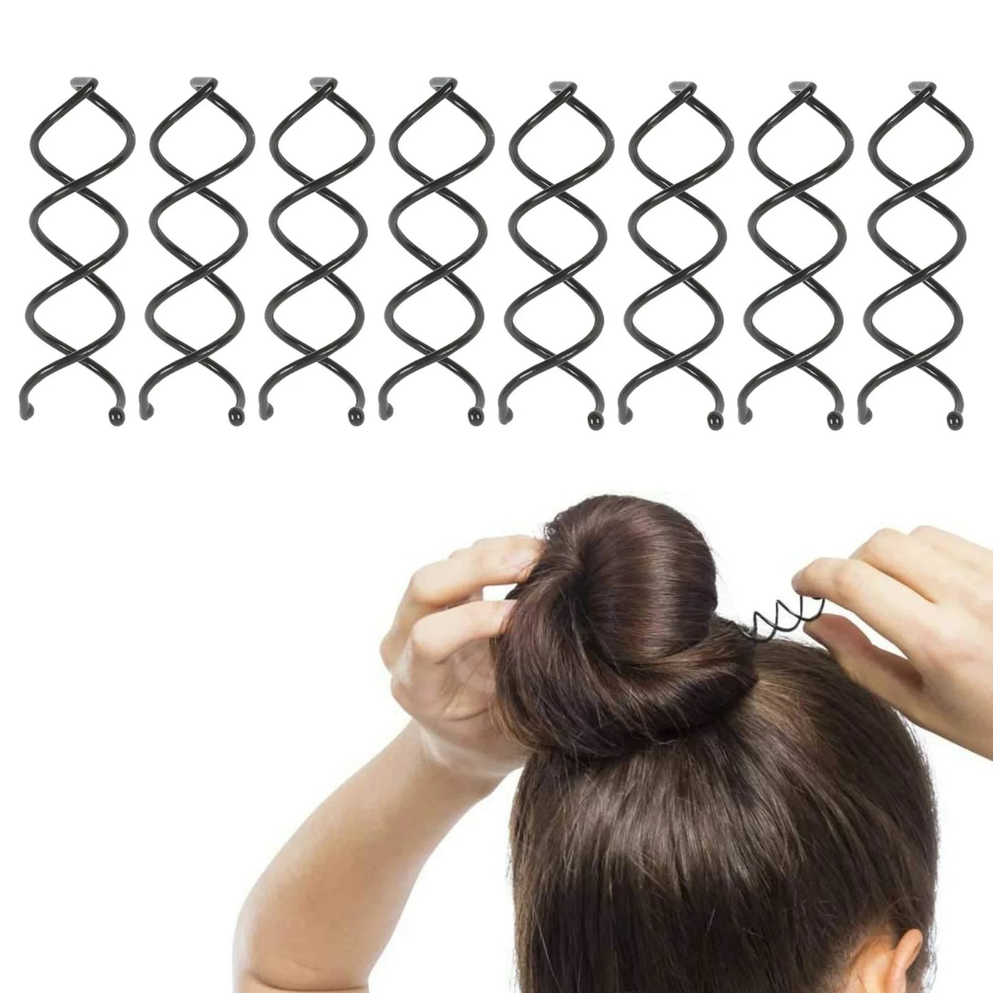 Spiral Bobby Pins Premium Black -10 packs total