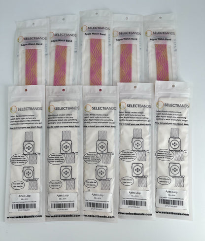 10-Pack  M  Champagne  Solid Loop Apple Watch Bands 0.8 x 6.6 Inch