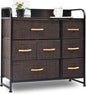 charaHOME 7-Drawer Fabric Dresser Organizer – Brown Storage Tower