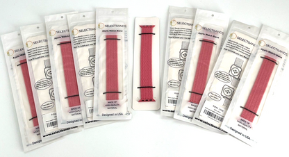 10-Pack Pink Solid Loop Apple Watch Bands 0.8 x 6.2Inch , Fits 38mm/40mm/41mm