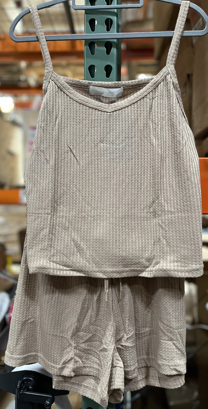 Women’s Lounge Pajama Set, Beige, XL