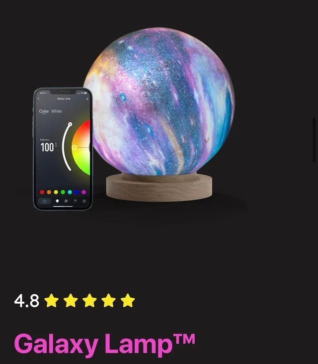 Moon Lamp Night Light Galaxy Lamp LED, Wood Stand, Remote