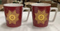 2pcs Starbucks  Coffee Mug Tea Cup with a Gold Tone Snowflake  ，Color:Red