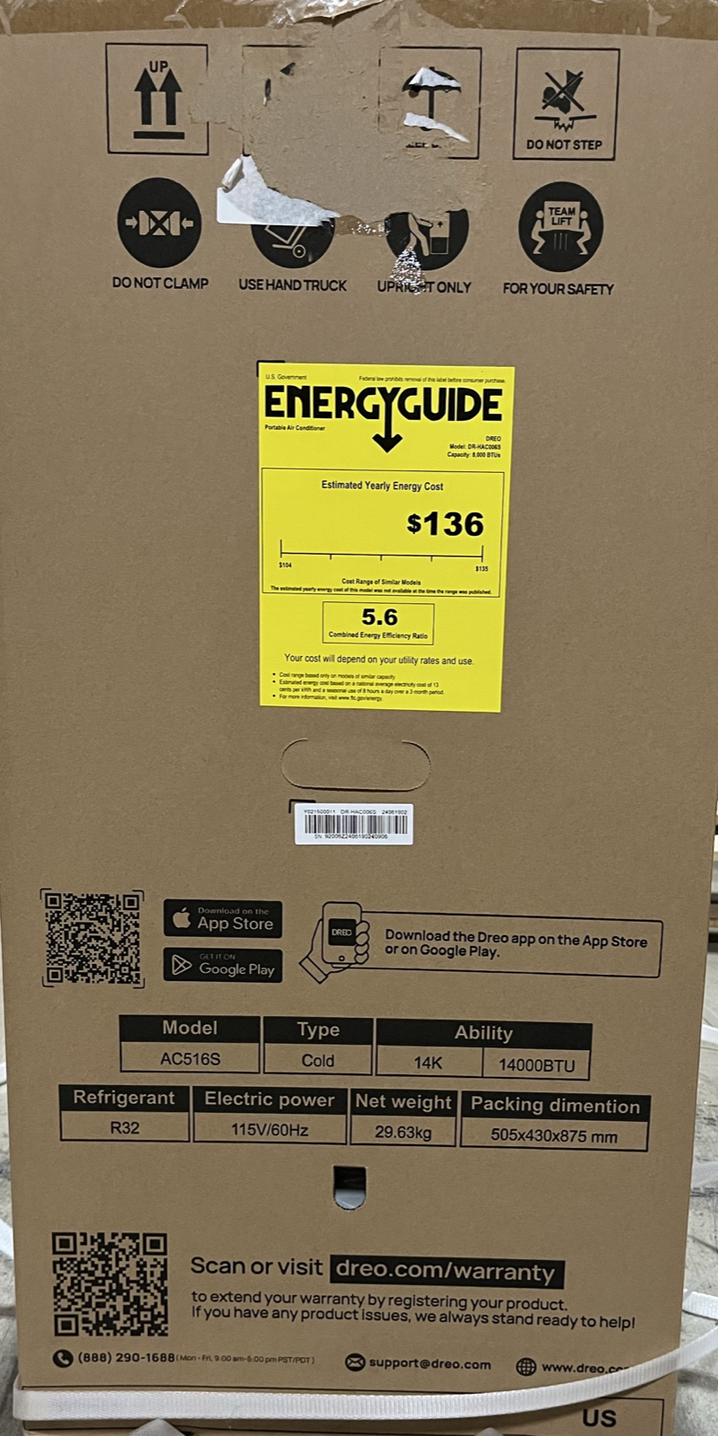 Smart Air Conditioner White -open box