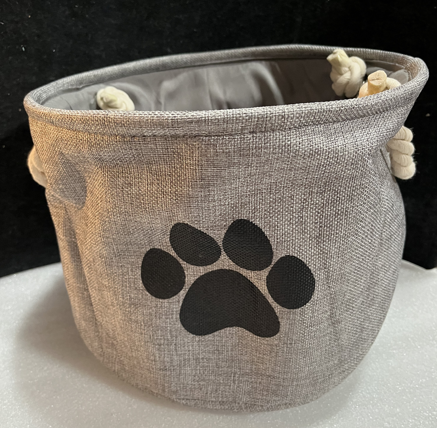 Pet Storage Collection Collapsible Bin, Medium Round, Gray  9*12inch