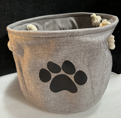 Pet Storage Collection Collapsible Bin, Medium Round, Gray  9*12inch