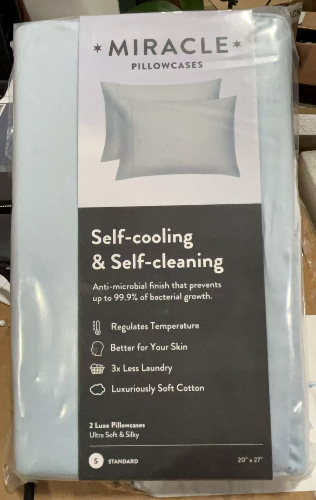 Cooling Pillowcases   Sky Blue.