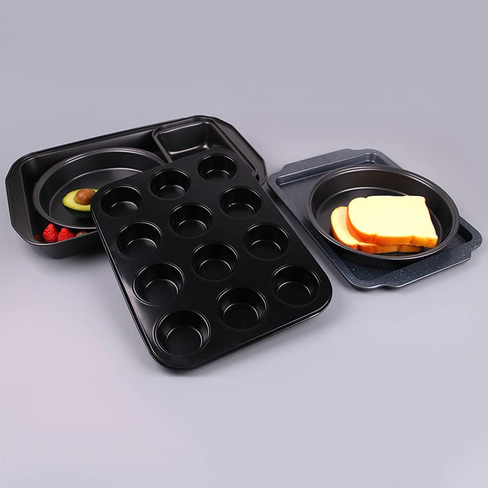 6pcs Set DIY Baking Pans Plate  Non-stick Baking Cake Pan Mould Tray
