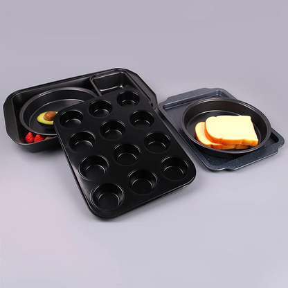 6pcs Set DIY Baking Pans Plate  Non-stick Baking Cake Pan Mould Tray
