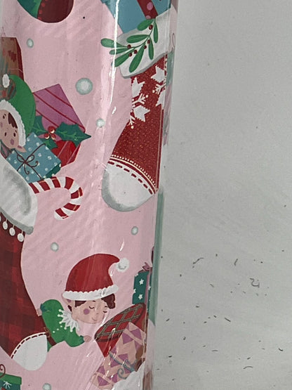 Pink Christmas gift wrapping paper
