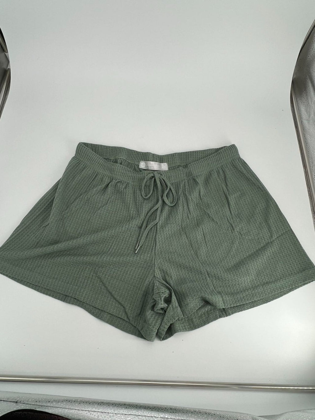Women's Satin Sleeveless Top & PJ Shorts Pajamas Set green Size 2XL