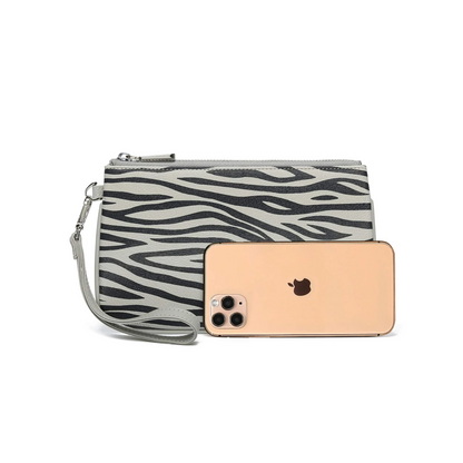 New Daisy Rose Cosmetic Travel Bag (Grey Zebra)