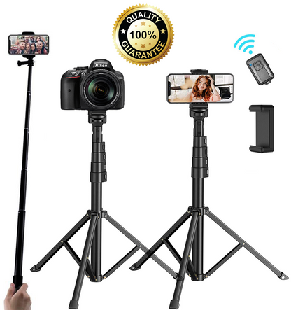 Universal 62-inch Selfie Stick Tripod Stand for Cell Phone with Bluetooth Remote