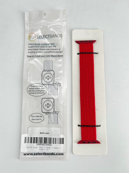 10-Pack  S   Red  Loop Watch Bands 0.8 x 6,2 Inch , Fits 42mm/44mm/45mm
