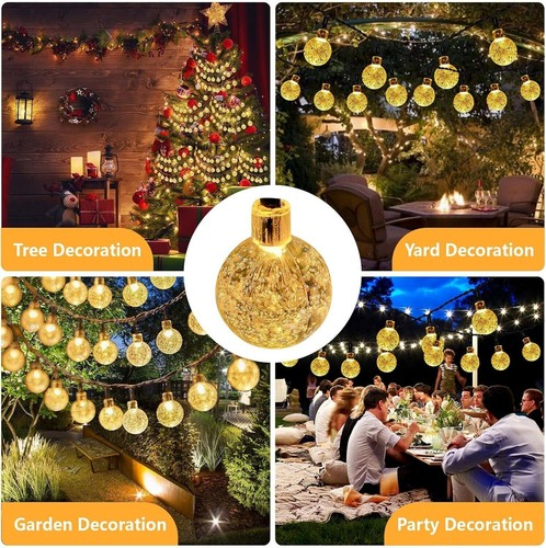 Solar LED String Lights  Bubble Ball Fairy Lights Decorations Xmas Garden