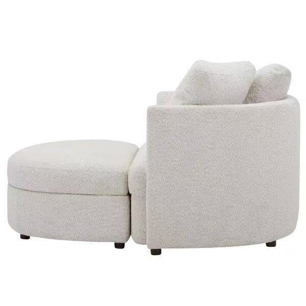 Holley Oversized Fabric Accent Chair with Storage Ottoman-only pick up in IL