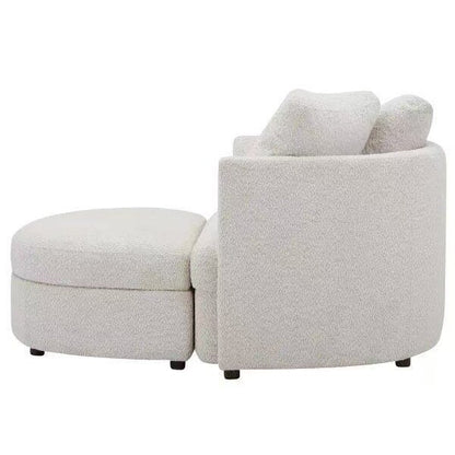 Holley Oversized Fabric Accent Chair with Storage Ottoman-only pick up in IL