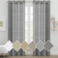 2-Pack Gray Semi-Sheer Curtains, 52×96”, Linen Look, Grommet Top..