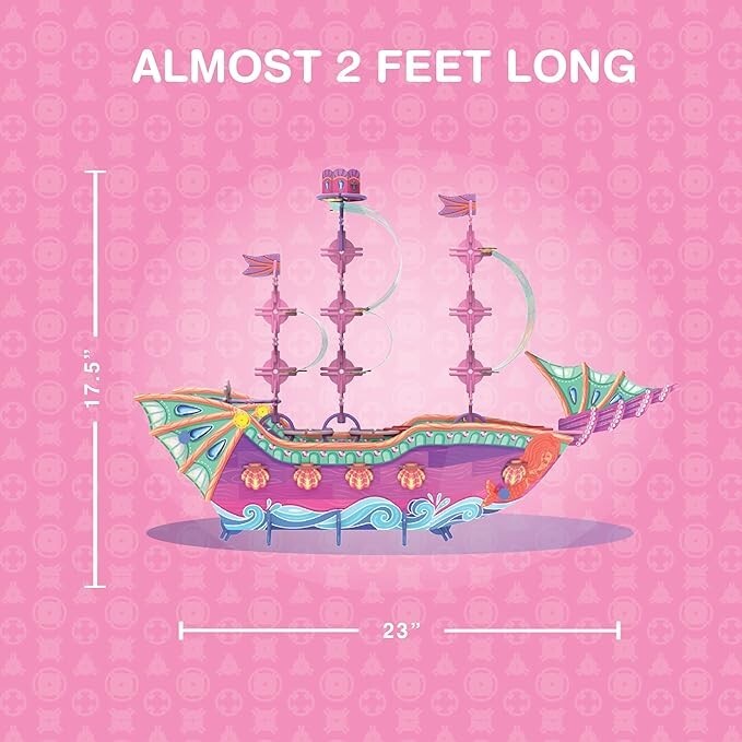 Marvelous Mermaid Ship | Build-Your-Own Magical Boat Play Set, Kids 3D Puzzle To