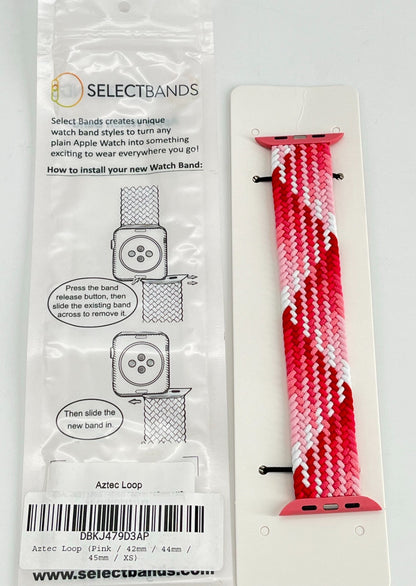 5-Pack XS  Aztec Pink Loop Watch Bands 0.8 x 5.6 Inch Fits 42mm/44mm/45 mm