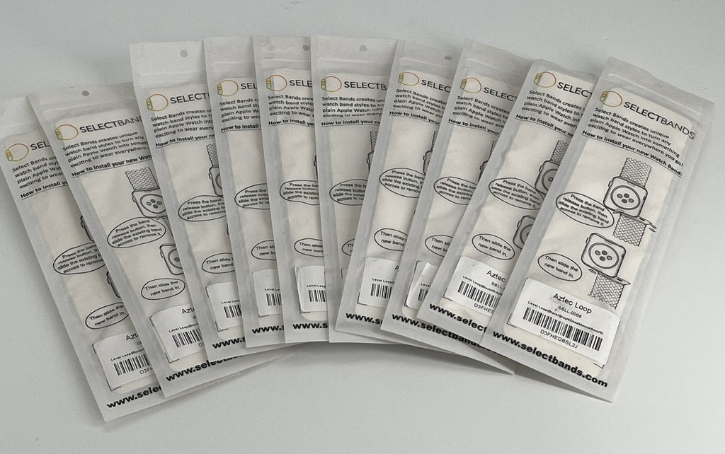 10-Pack S  Black/Grey  Solid Loop  Watch Bands 0.8 x 6.2Inch , Fits 42mm/44mm/45