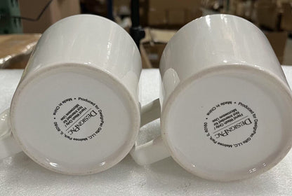 2pcs Starbucks  Coffee Mug Tea Cup with a Gold Tone Snowflake or Star
