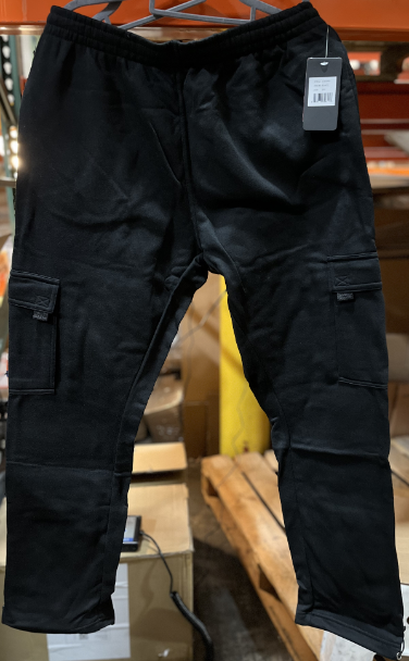 Big Boys Fleece Cargo Sweatpants Black Male  |  Size 2XL