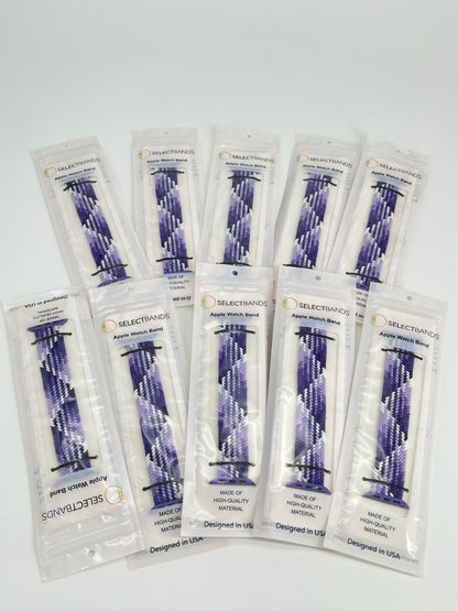 10-Pack XS  purple  Solid Loop Watch Bands 0.8 x 5.6Inch , Fits 42mm/44mm/45mm
