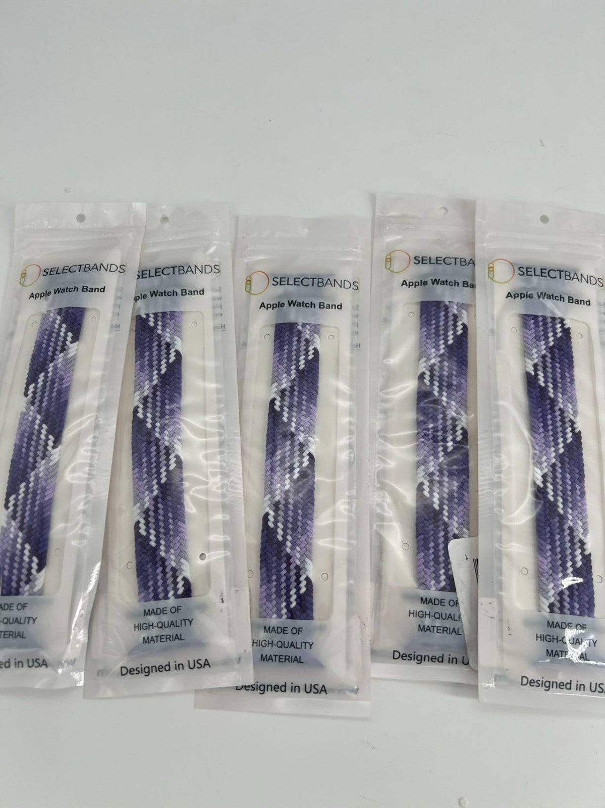 5  -Pack L  Purple  Loop Watch Bands 0.8 x 6.7 Inch   Fits 42mm/44mm/45mm