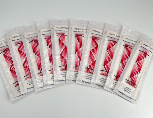 10-Pack XS  Pink  Loop Watch Bands 0.8 x 5.2Inch , Fits 38mm/40mm/41mm  Case
