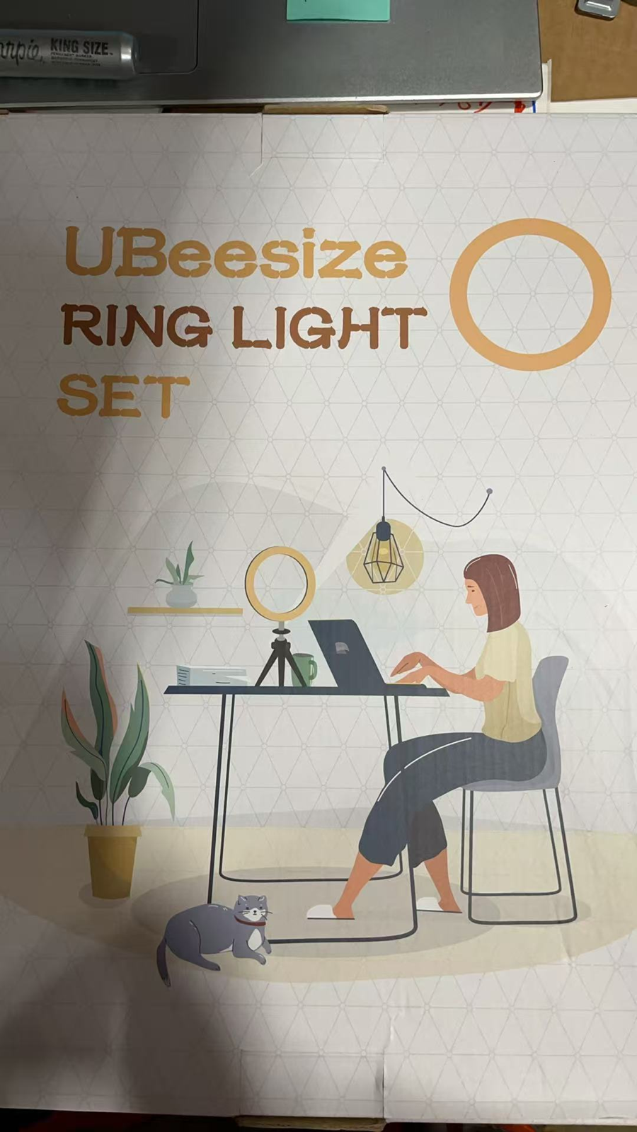 UBeesize 10in Ring Light bi-color w/Tripod, Phone Holder, and Adapter Black