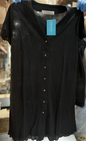 Women's Short Sleeve Knit Nightshirt, Button Up V-neck Sleepshirt, Pajama Top BL