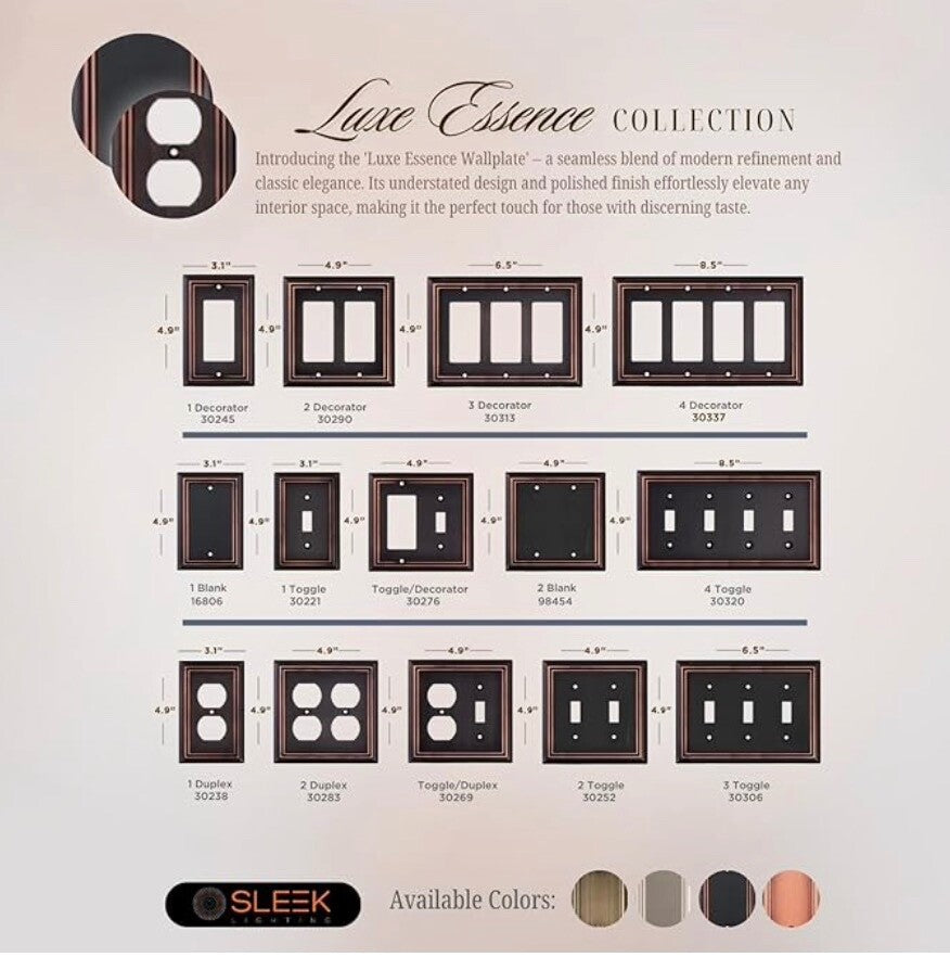 SLEEKLIGHTING Oil Rubbed Bronze Outlet Covers and Switch Plates-Decorative Wall