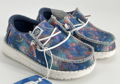 Youth Galaxy Blue Slip-On Boys Shoes Size : W3 / L7