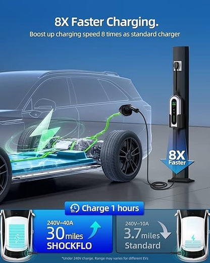 G1 Level 2 EV Charger, 32A 240V, NEMA 14-50P, Wall-Mount EVSE with Timer