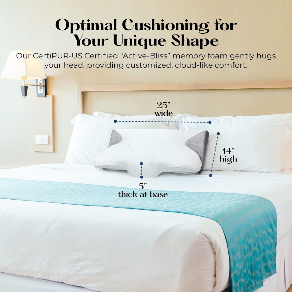 SUTERA - Contour Memory Foam Pillow for Sleeping Orthopedic Cervical Support