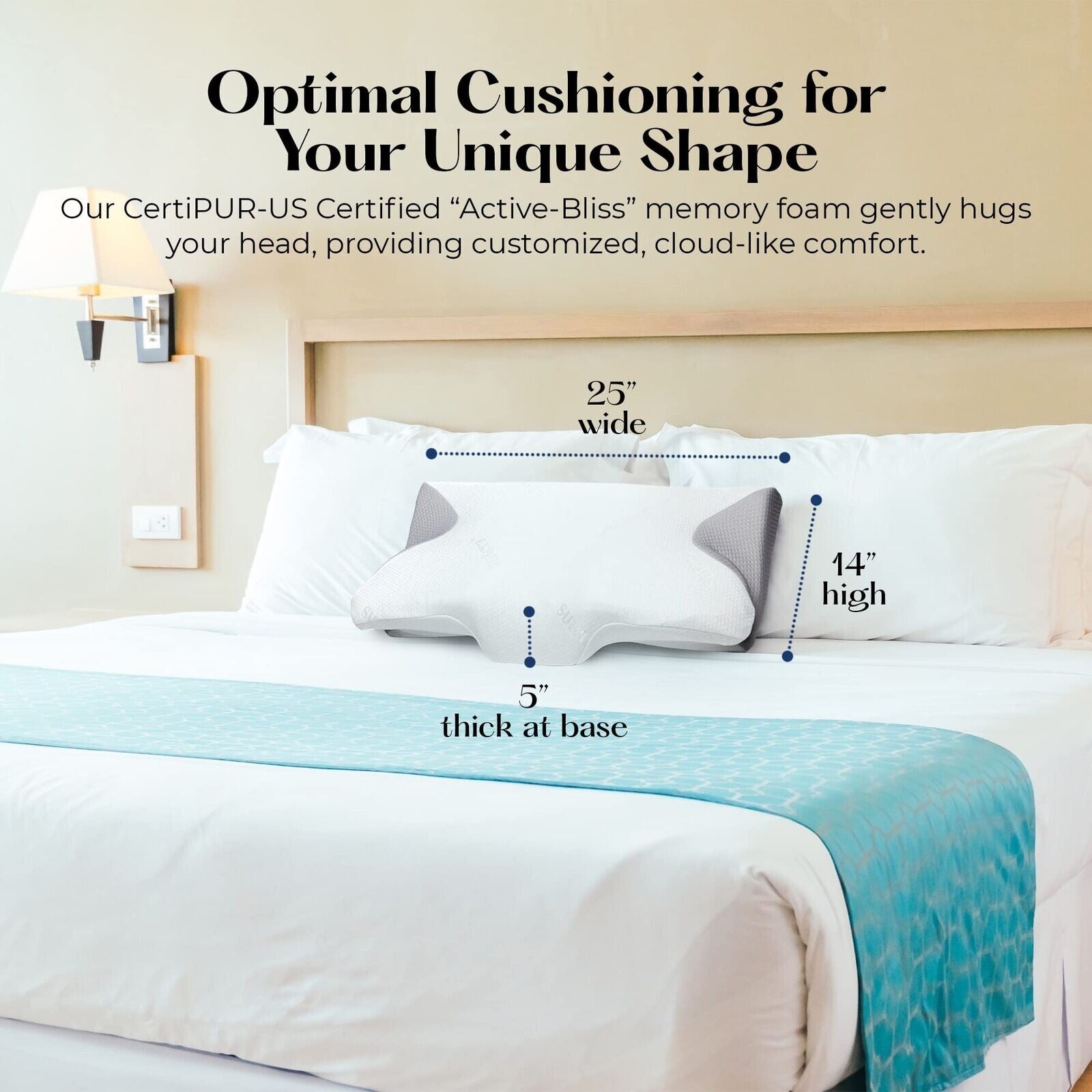 SUTERA - Contour Memory Foam Pillow for Sleeping Orthopedic Cervical Support