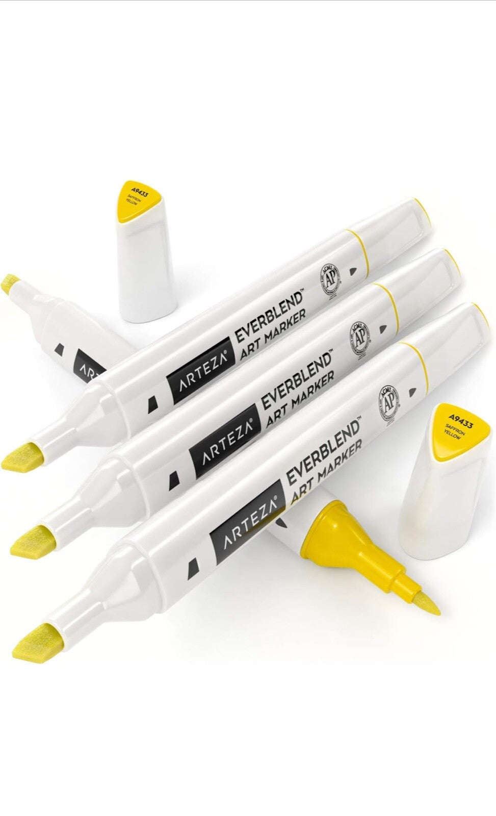 Arteza EverBlend Art Markers yellow  (Set of 4), Alcohol Based