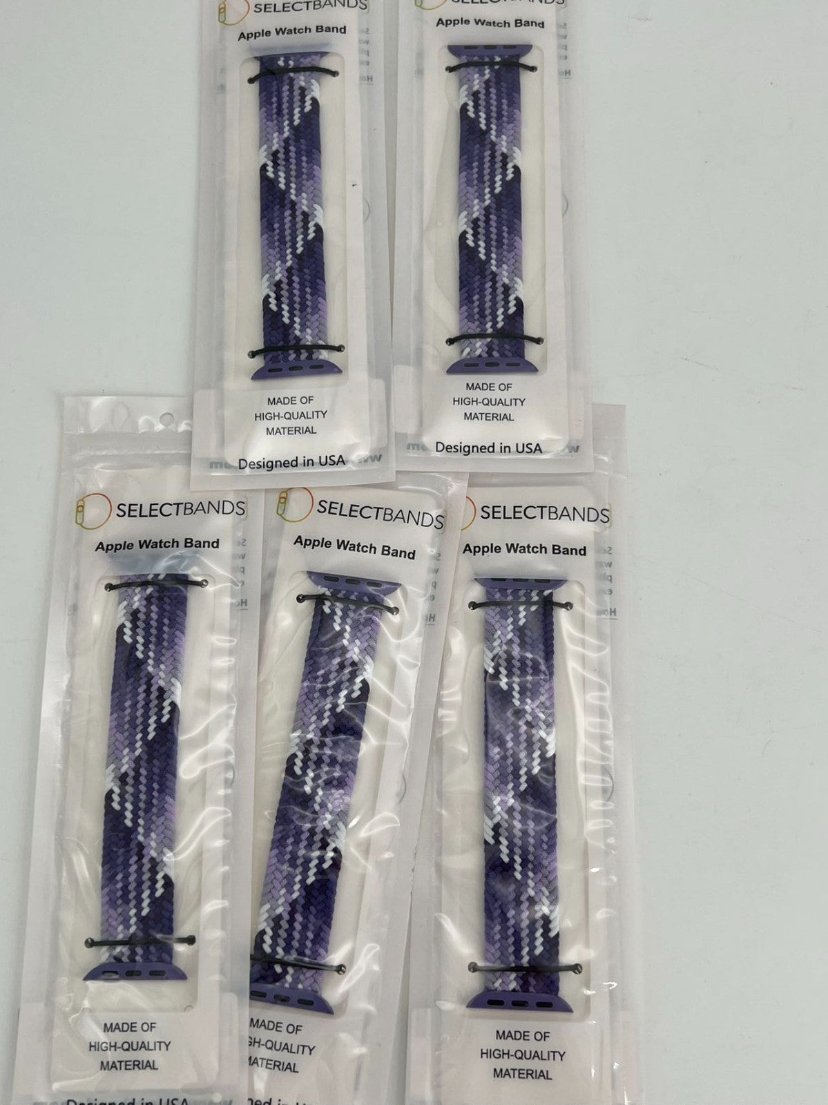 5-Pack XS  Aztec  Purple   Loop Watch Bands 0.8 x 5.6 Inch Fits 38mm/40 mm/41 mm