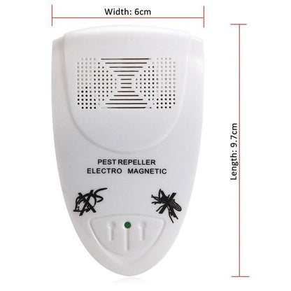 White Ultrasonic Pest Repeller –  Insect & Rodent Repellent