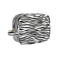 Daisy Rose Cosmetic Toiletry Bag PU Vegan Leather Travel Bag for Women - Zebra.