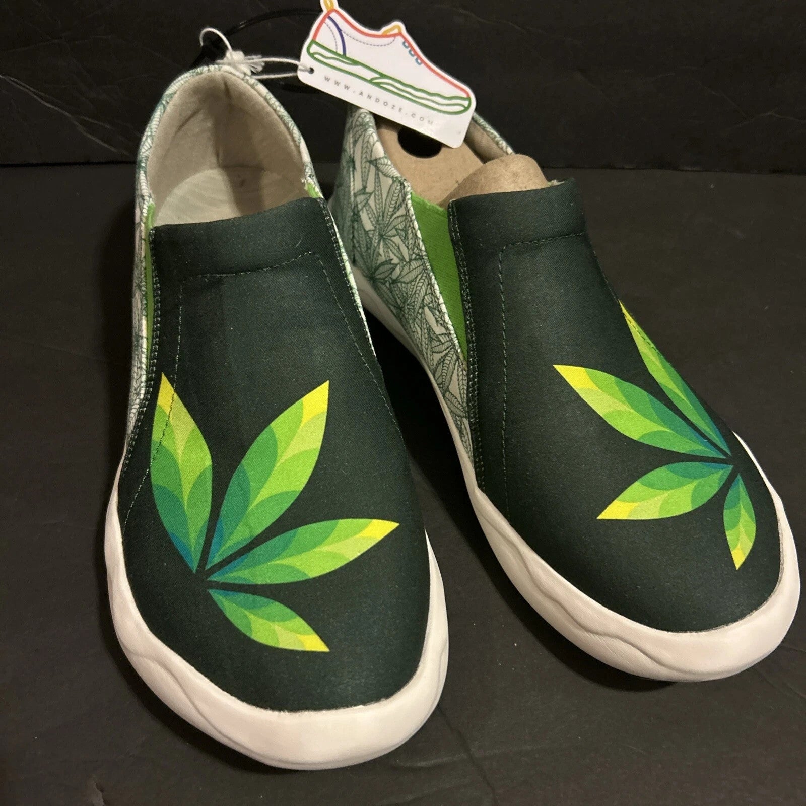 Andoze Shoes, Men’s Size12 Slip On, Green, New, Hemp