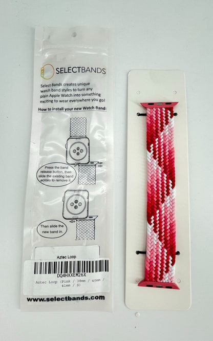 5-Pack S  Aztec Pink Loop Watch Bands 0.8 x 5.7 Inch Fits 38mm/40mm/41mm