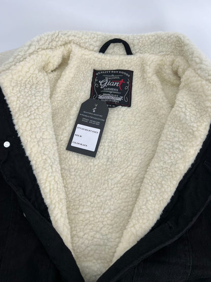 Men's Sherpa Faux Shearling Heavyweight Work Jacket BLACK  M