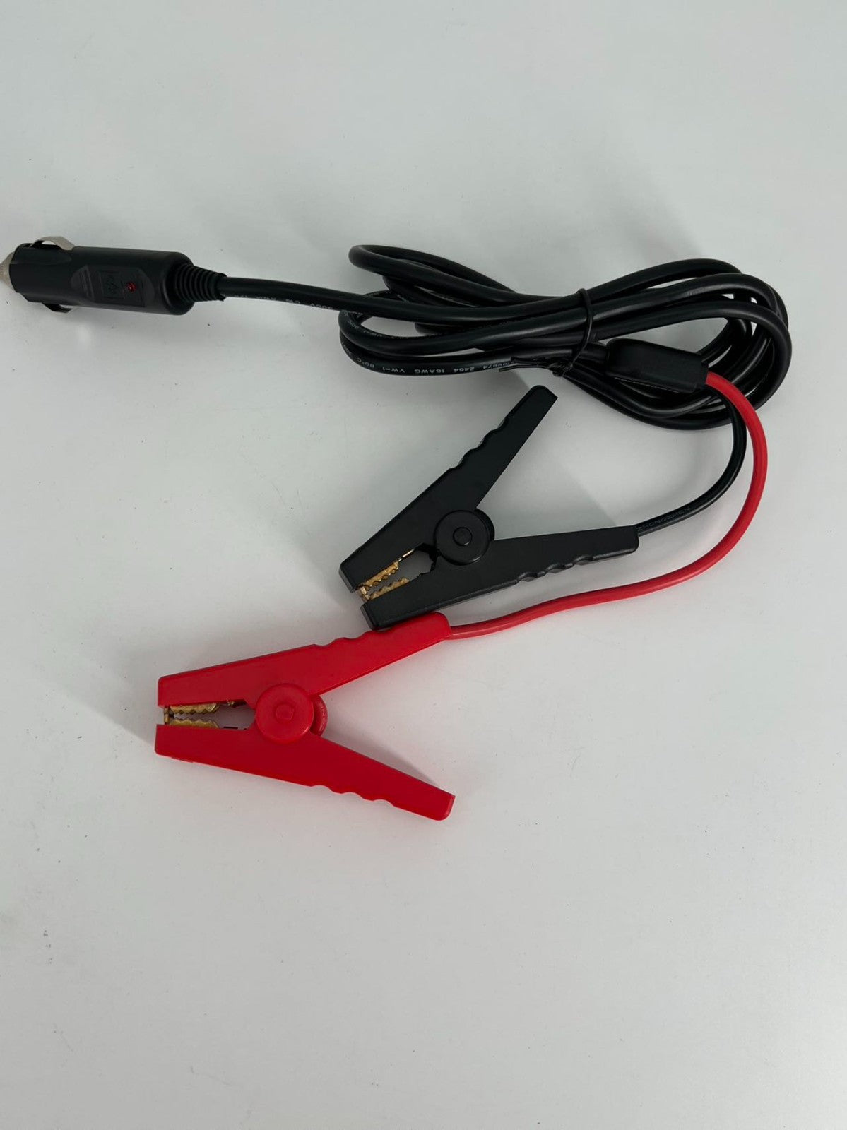 16A300V Car Battery Power Cord Car Plug to 2 Clips Car Charging Extension Cable