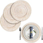 White Rattan Charger Plates 13" Set of 4 Rustic Woven Table Decor