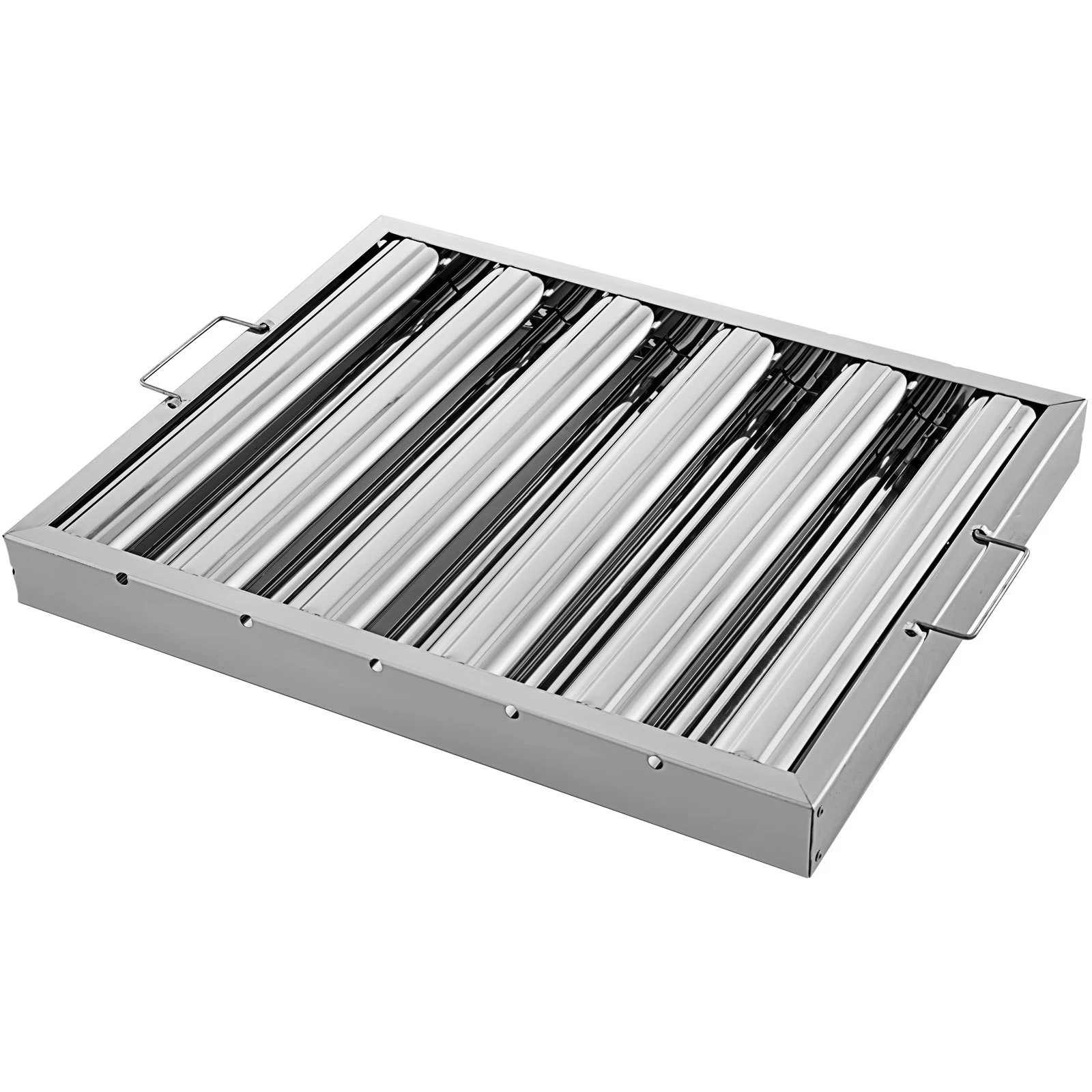 Pack of 6 Hood Filters 19.5W x 15.5H Inch, 430 Stainless Steel 5 Grooves