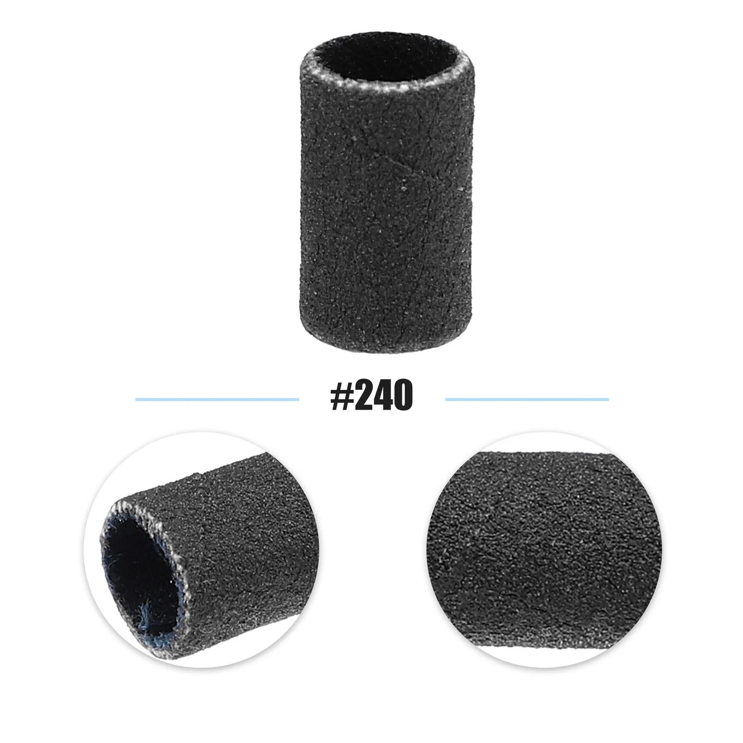 100 Pcs/set Black Nail Drill Sanding Bands #240 Manicure Tool