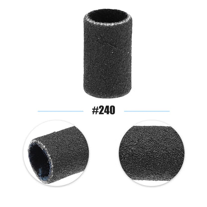 100 Pcs/set Black Nail Drill Sanding Bands #240 Manicure Tool